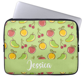 Capa Para Notebook Padrão verde de frutas de verão frescas