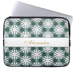 Capa Para Notebook Padrão Verde Dourado Natal Personalizado