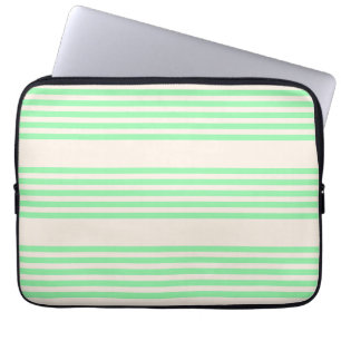 Capa Para Notebook Padrão verde e bege de cinco faixas