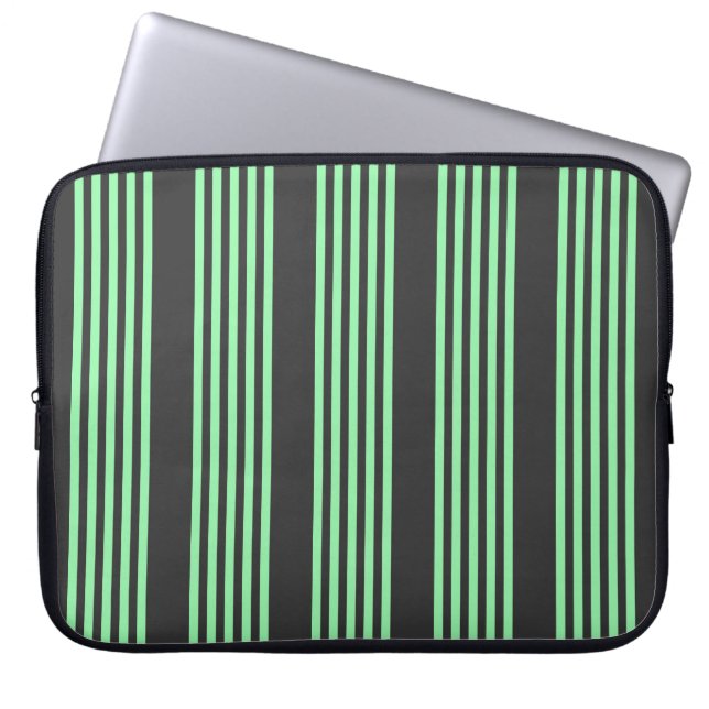 Capa Para Notebook Padrão verde e carvão cinco faixas (Frente)