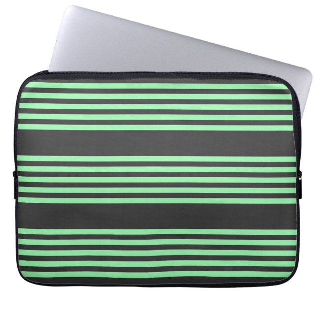 Capa Para Notebook Padrão verde e carvão cinco faixas (Frente)