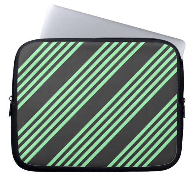 Capa Para Notebook Padrão verde e carvão cinco faixas (Frente)