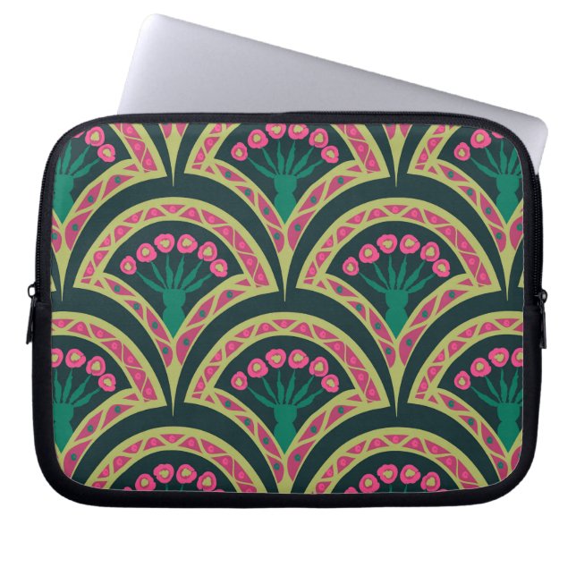 Capa Para Notebook padrão verde em forma de shell (Frente)
