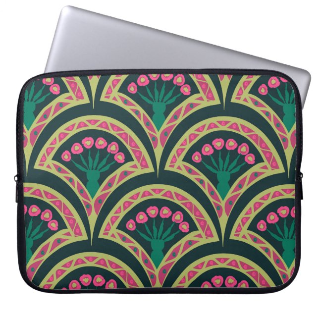 Capa Para Notebook padrão verde em forma de shell (Frente)