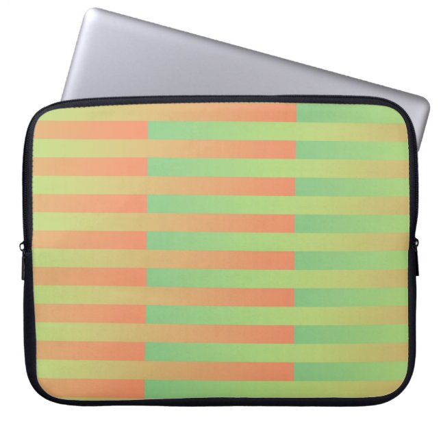 Capa Para Notebook Padrão verde laranja riscado (Frente)