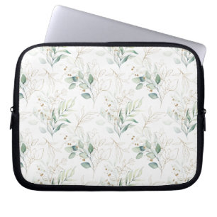 Capa Para Notebook Padrão Verde Pastel Floral Verde