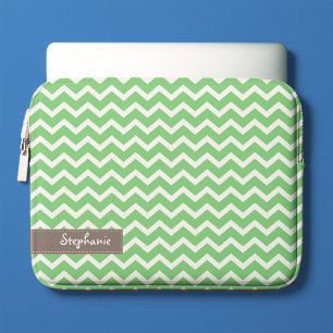 Capa Para Notebook Padrão Verde Zig Zag Chevrons