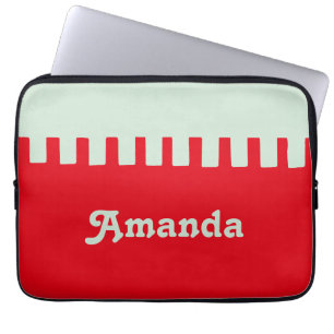 Capa Para Notebook Padrão Vermelho Único de Nome Personalizado