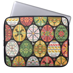Capa Para Notebook padrão vintage com pysanky. Padrão de ovos de Pásc