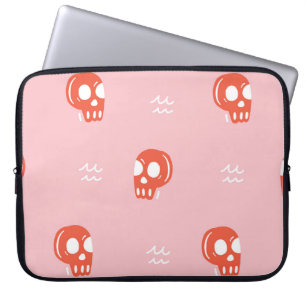 Capa Para Notebook Padrão Vintage Red Skull Head