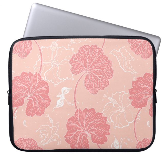 Capa Para Notebook Padrão vitoriano ventiço com folhas desenhadas à m (Frente)