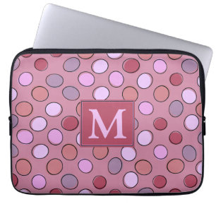 Capa Para Notebook Padrão Xadrez Fofo Monograma Rosa