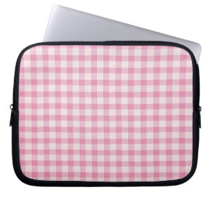 Capa Para Notebook Padrão Xadrez Rosa Bebê