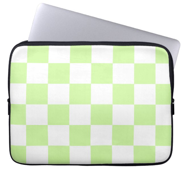 Capa Para Notebook Padrão Xadrez Verde Pastel Gingham (Frente)