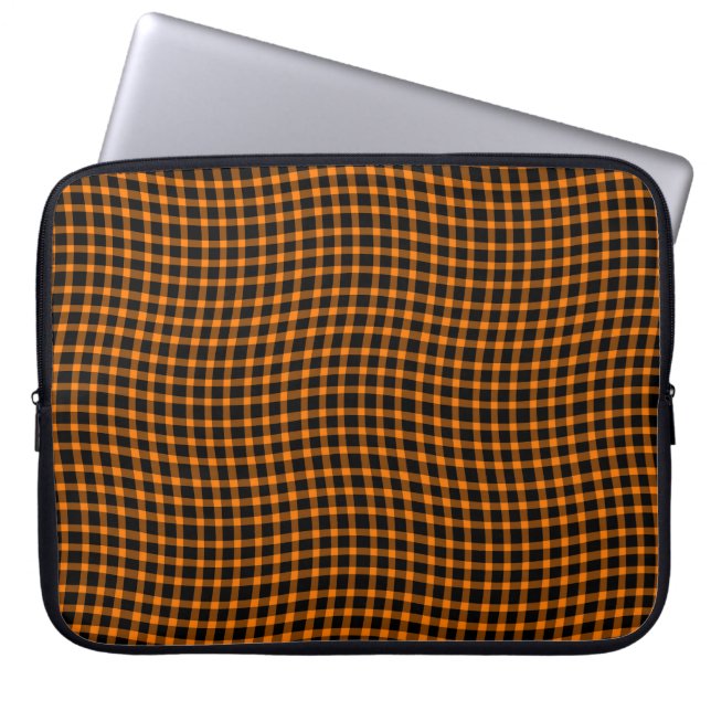 Capa Para Notebook Padrão xadrezinho xadrez laranja marrom sem emenda (Frente)