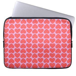 Capa Para Notebook Padrão Y2K da Grade Vermelha Cor Rosa