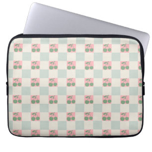 Capa Para Notebook Padrão Y2K de Cherry Estético Rosa Verde Verificad