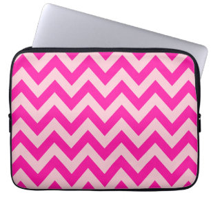 Capa Para Notebook Padrão Zigzag Chevron Rosa Quente