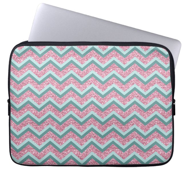 Capa Para Notebook Padrão ZigZag cor-de-rosa (Frente)