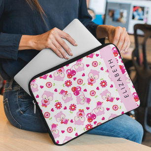 Capa Para Notebook Padrões De Corujas, Corujas Bonitas, Corujas Rosa,
