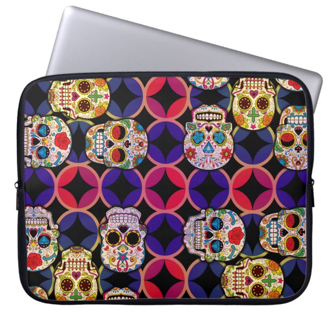 Capa Para Notebook Padrões de crânios de açúcar (Frente)