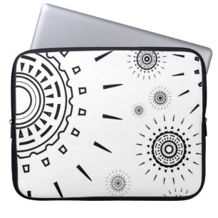 Capa Para Notebook Padrões de explosão preta no branco