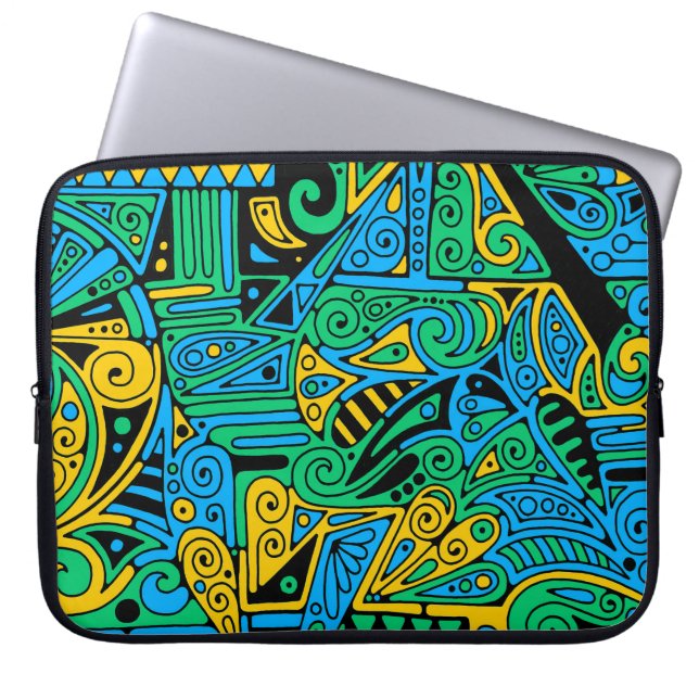 Capa Para Notebook Padrões De Mão E Digitalmente Pintados Artigo 21º (Frente)