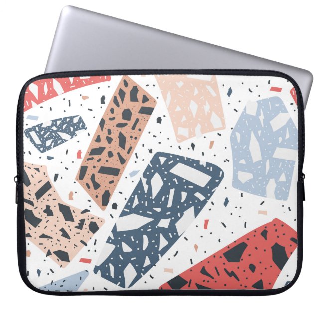Capa Para Notebook Padrões de mão sem costura de mármore do pavimento (Frente)