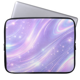 Capa Para Notebook Padrões de neon roxo elétrico arte de IA