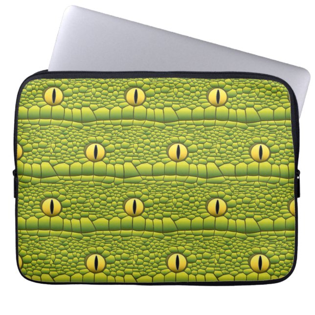 Capa Para Notebook Padrões De Pele E Olhos De Réptil cobra (Frente)
