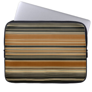 Capa Para Notebook Padrões de sela castanho e riscado preto