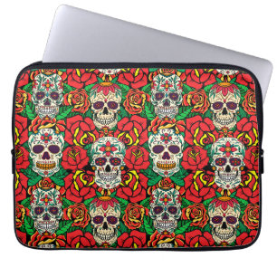 Capa Para Notebook Padrões de Skulls Florais