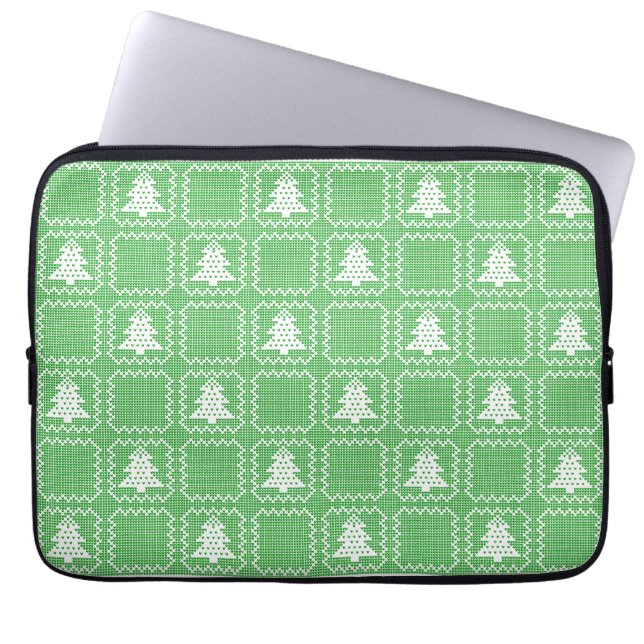 Capa Para Notebook Padrões de suéter feio da árvore de Natal Cozy (Frente)