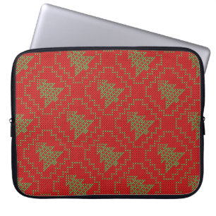 Capa Para Notebook Padrões de suéter feio da árvore de Natal Cozy