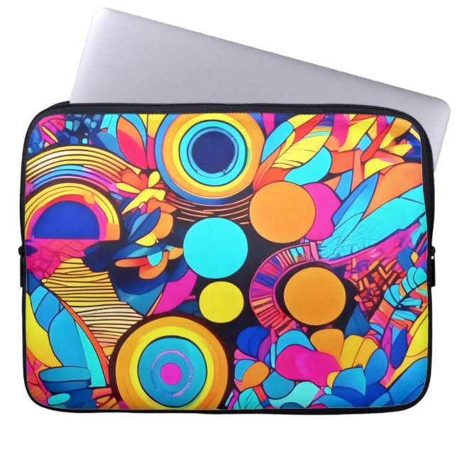 Capa Para Notebook Padrões Geométricos Abstratos Vibrantes (Frente)