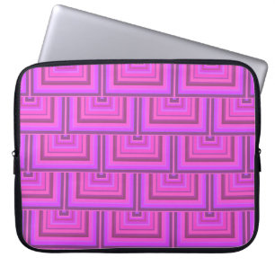 Capa Para Notebook Padrões quadrados cor-de-rosa