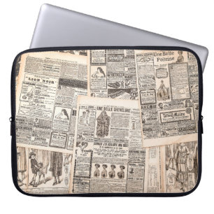 Capa Para Notebook Páginas de jornais com publicidade antiga. Mulher