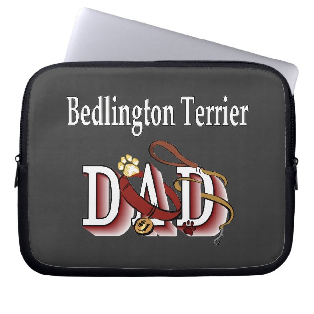 Capa Para Notebook Pai Bedlington Terrier (Frente)