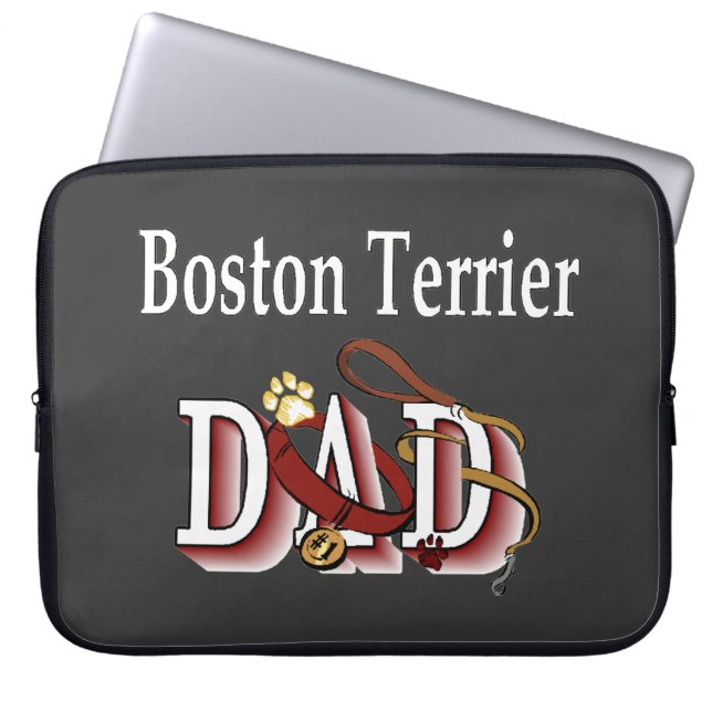 Capa Para Notebook Pai Boston Terrier (Frente)