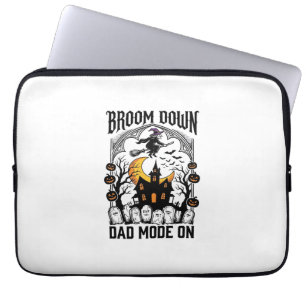 Capa Para Notebook Pai Bruxa Halloween Vassoura Quebrou Gráfico Vinta