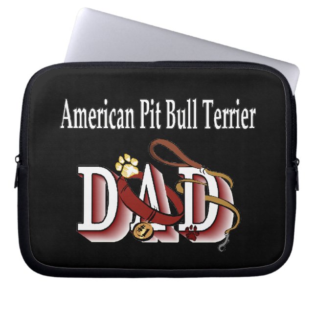 Capa Para Notebook Pai de Cachorro Terrier Bull American Pit Bull (Frente)