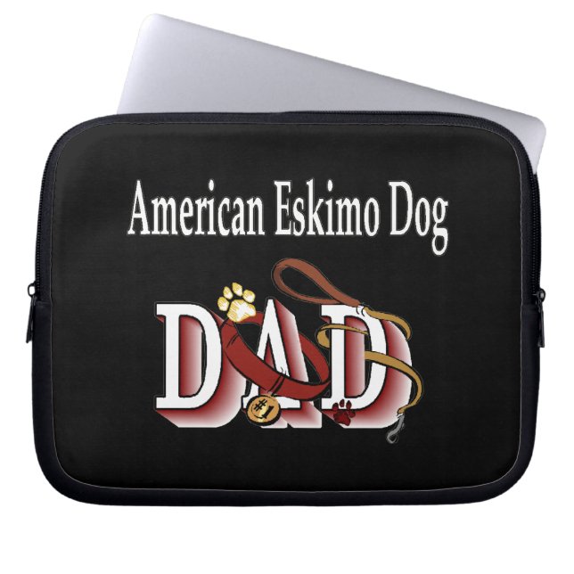 Capa Para Notebook Pai de Cão Eskimo Americano (Frente)