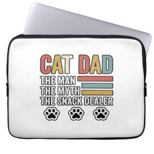 Capa Para Notebook Pai de Gato Vintage Camisa de Lanchonete Engraçada
