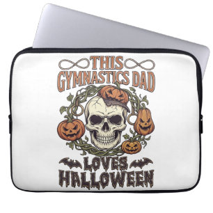 Capa Para Notebook Pai de Ginástica Ama Halloween Caveira Abóboras Mo