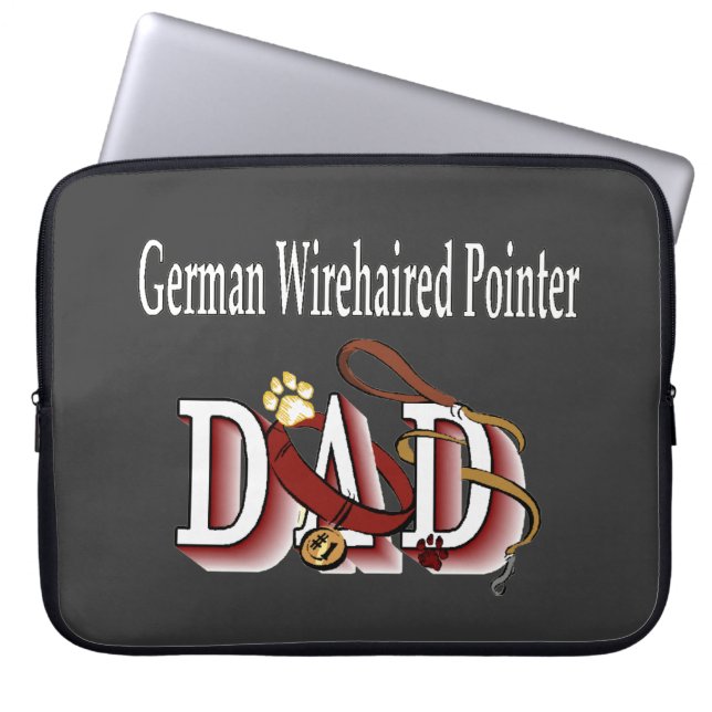 Capa Para Notebook Pai de Ponteiro Wirehaired Alemão (Frente)