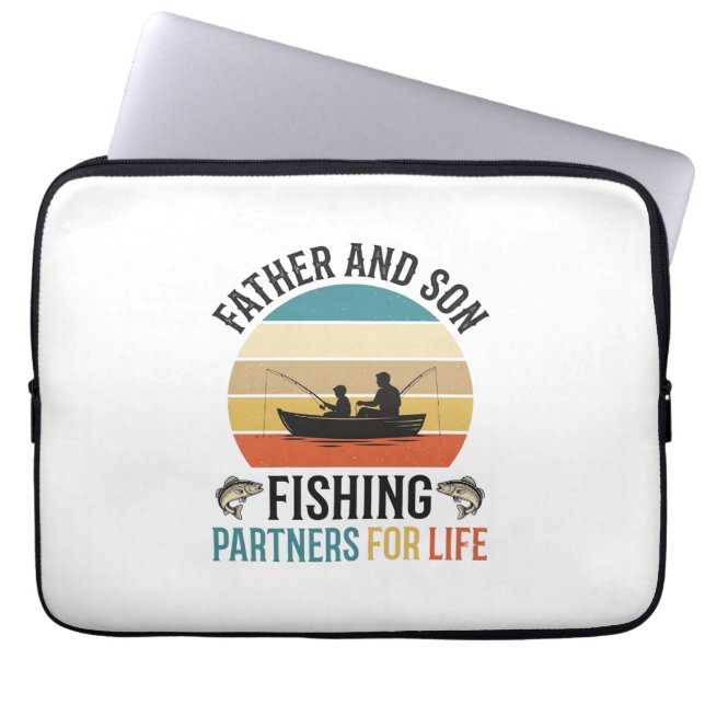 Capa Para Notebook Pai e Filho Parceiros de Pesca para a Vida Design_ (Frente)