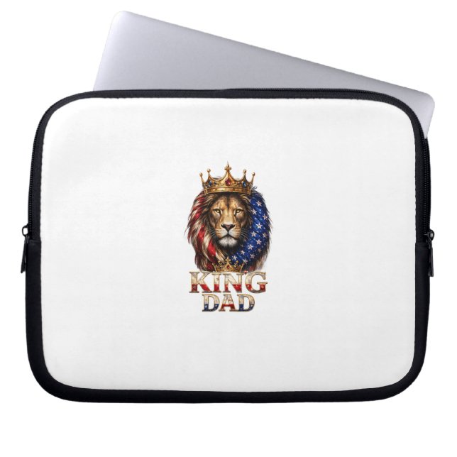Capa Para Notebook Pai Leão da Bandeira Americana  (Frente)