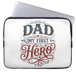 Capa Para Notebook Pai Meu Primeiro Herói Camiseta Tipografia Vintage