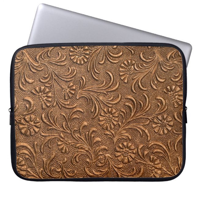 Capa Para Notebook painel floral em relevo, cobre (Frente)