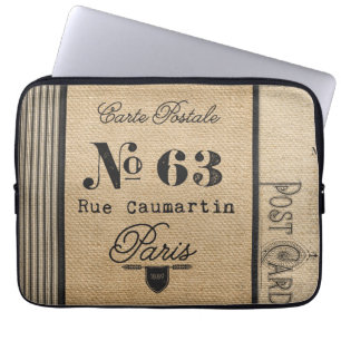 Capa Para Notebook País do francês do porte postal do vintage de